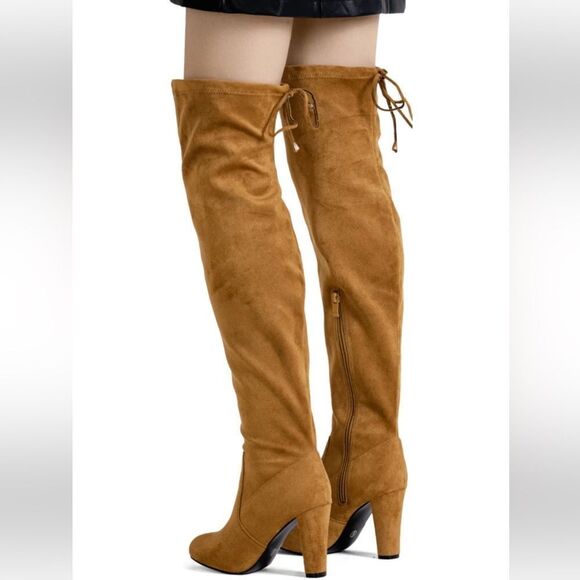 Vepose 994 Fashion Suede High Chunky Heel Over The Knee High Boots With Zipper - Picture 2 of 14